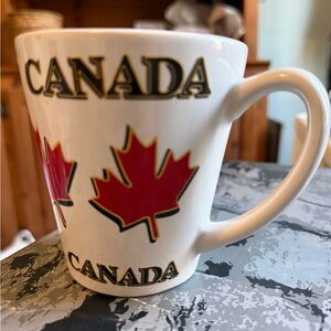 Vintage All Print Canadian Maple Leaf Coffee Mug Cup Canada